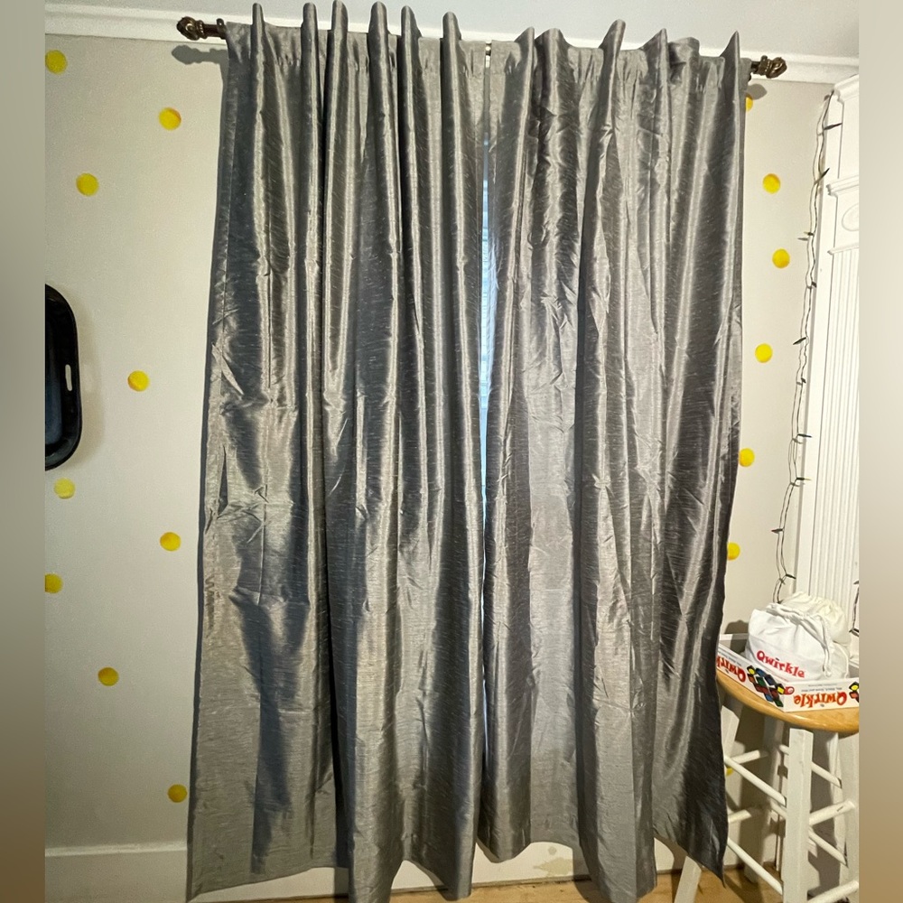 ECLIPSE grey rod pocket curtains